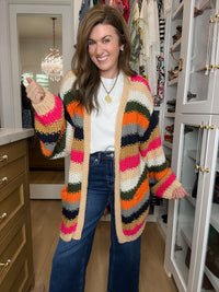 The Happy Hour Striped Cardigan