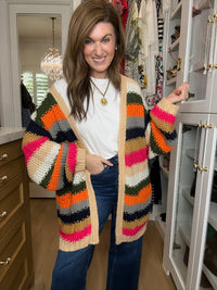 The Happy Hour Striped Cardigan