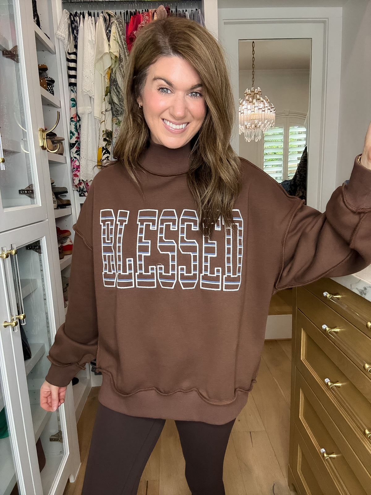 Blessed Mock Neck Oversized Sweatshirt