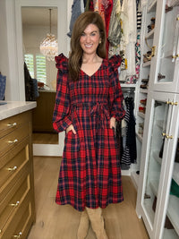 The Gather Together Plaid Midi Dress