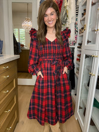 The Gather Together Plaid Midi Dress