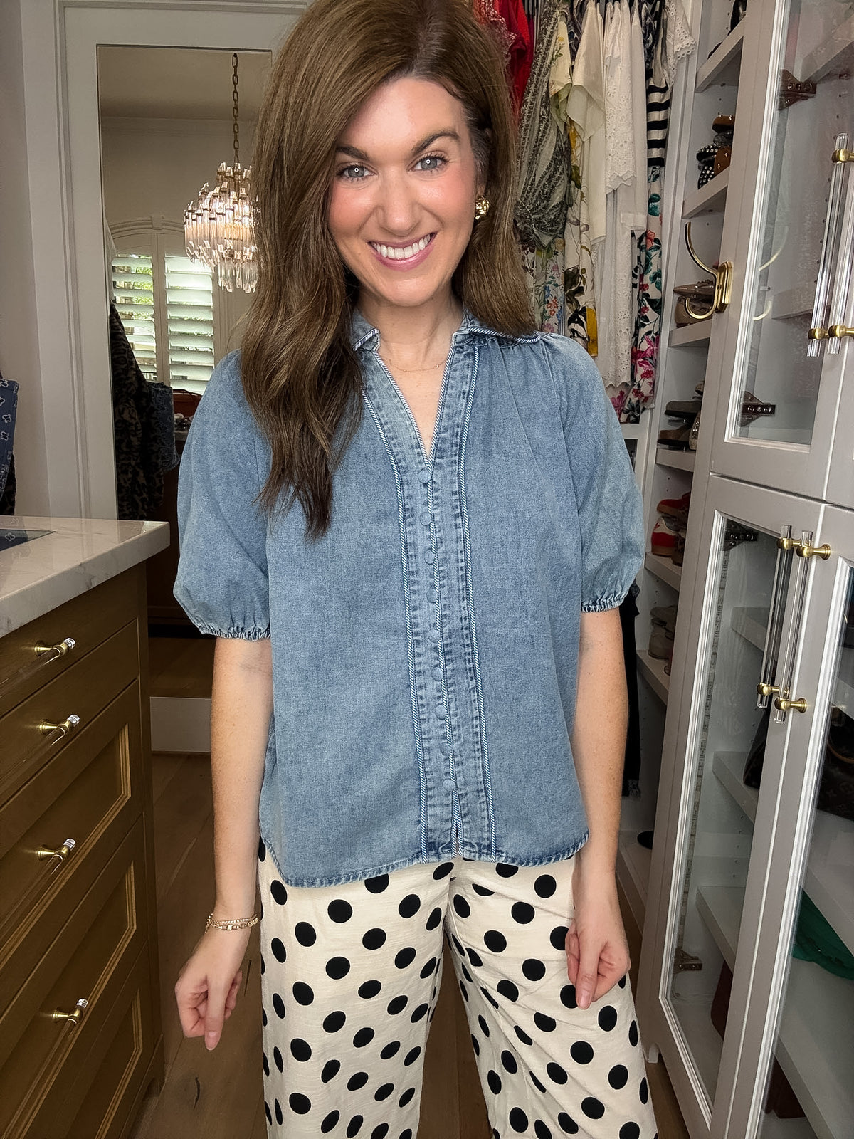 Better in Denim Puff Sleeve Top