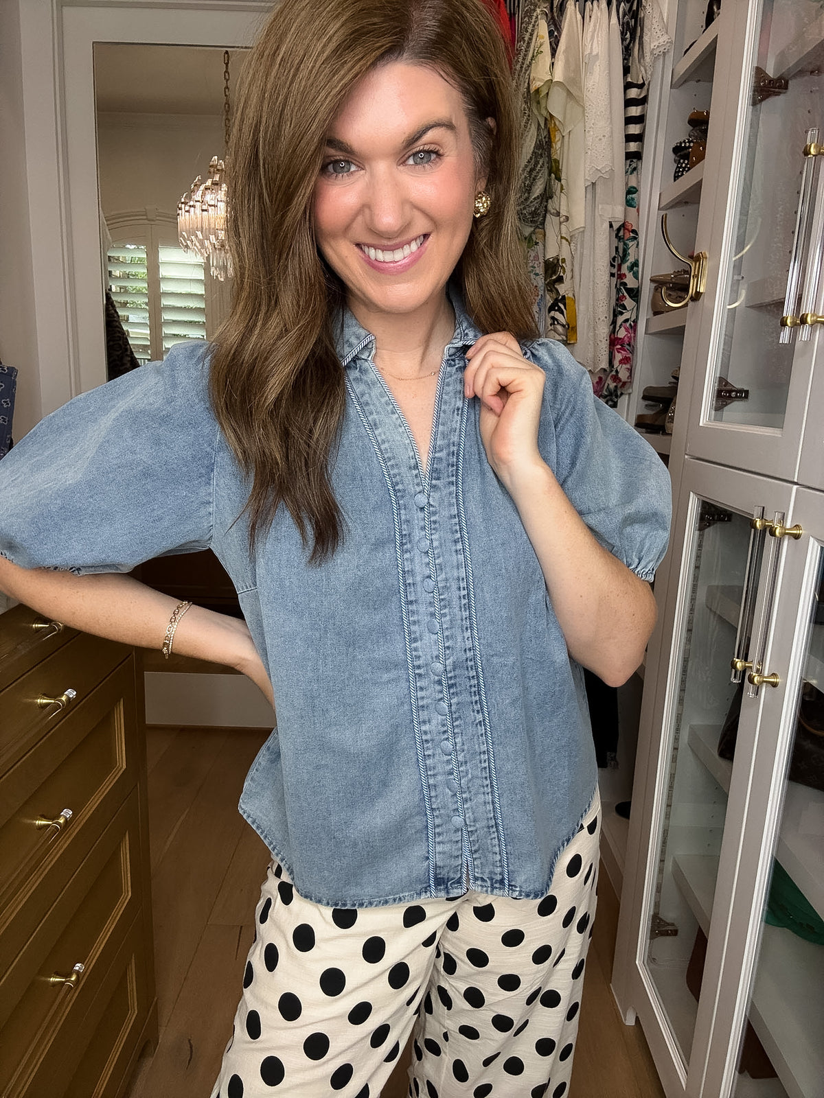 Better in Denim Puff Sleeve Top