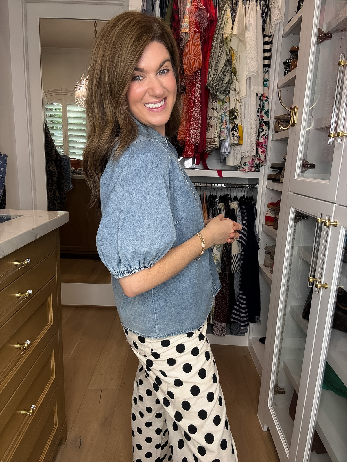 Better in Denim Puff Sleeve Top