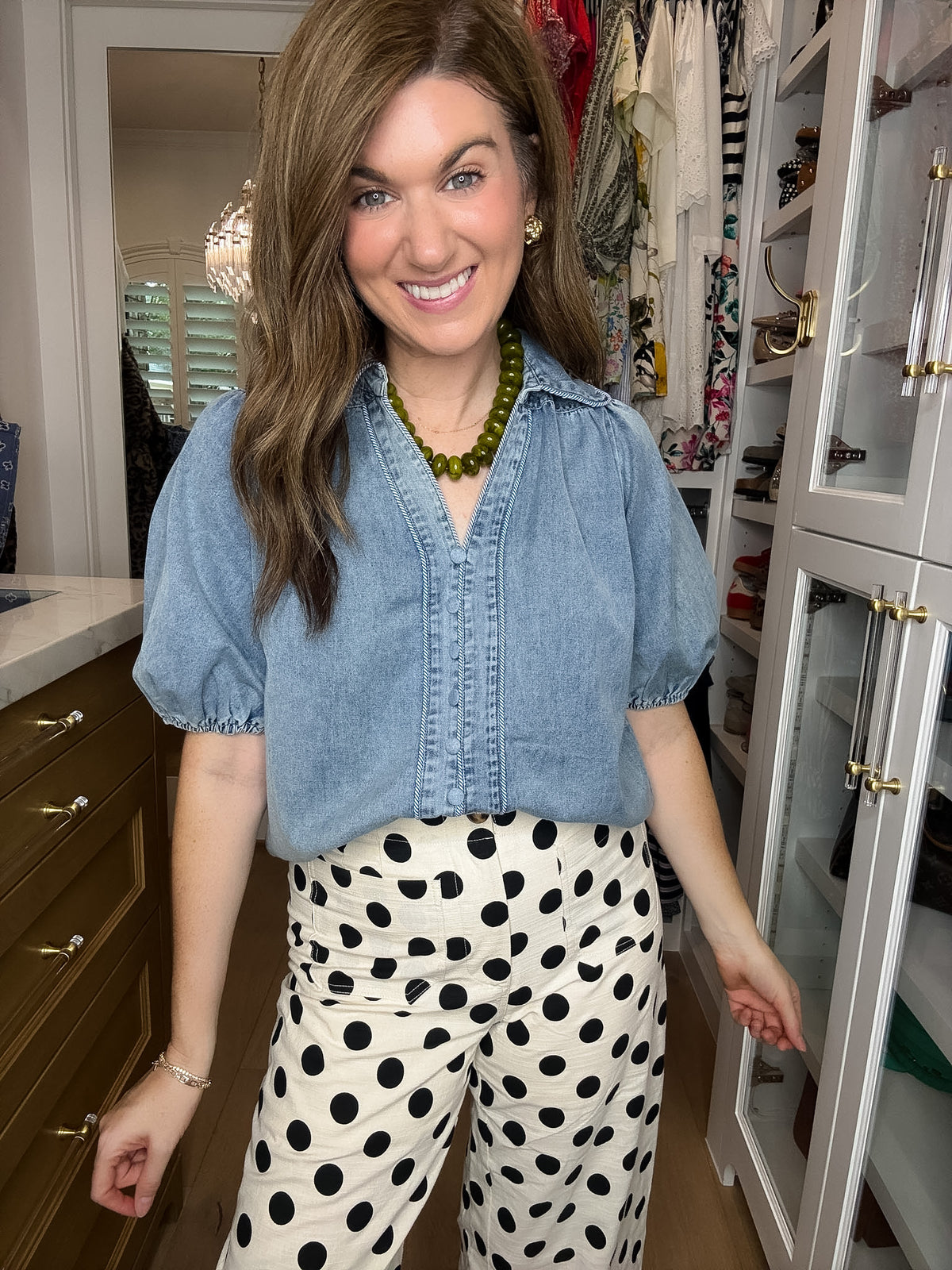 Better in Denim Puff Sleeve Top