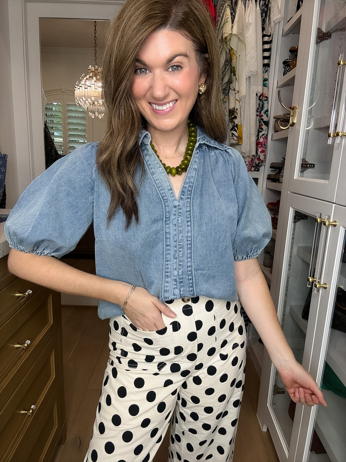Better in Denim Puff Sleeve Top