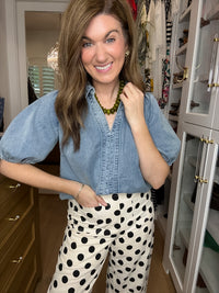 Better in Denim Puff Sleeve Top