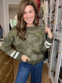 DOORBUSTER! In Plain Sight Camo Sweater *Final Sale*