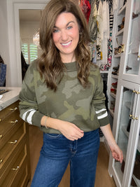 DOORBUSTER! In Plain Sight Camo Sweater *Final Sale*