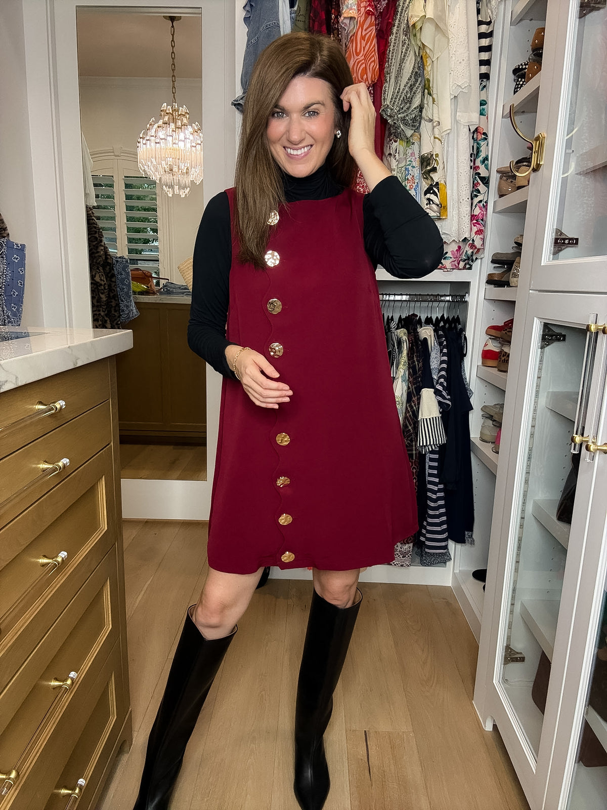 Best Dressed List Dress in Burgundy