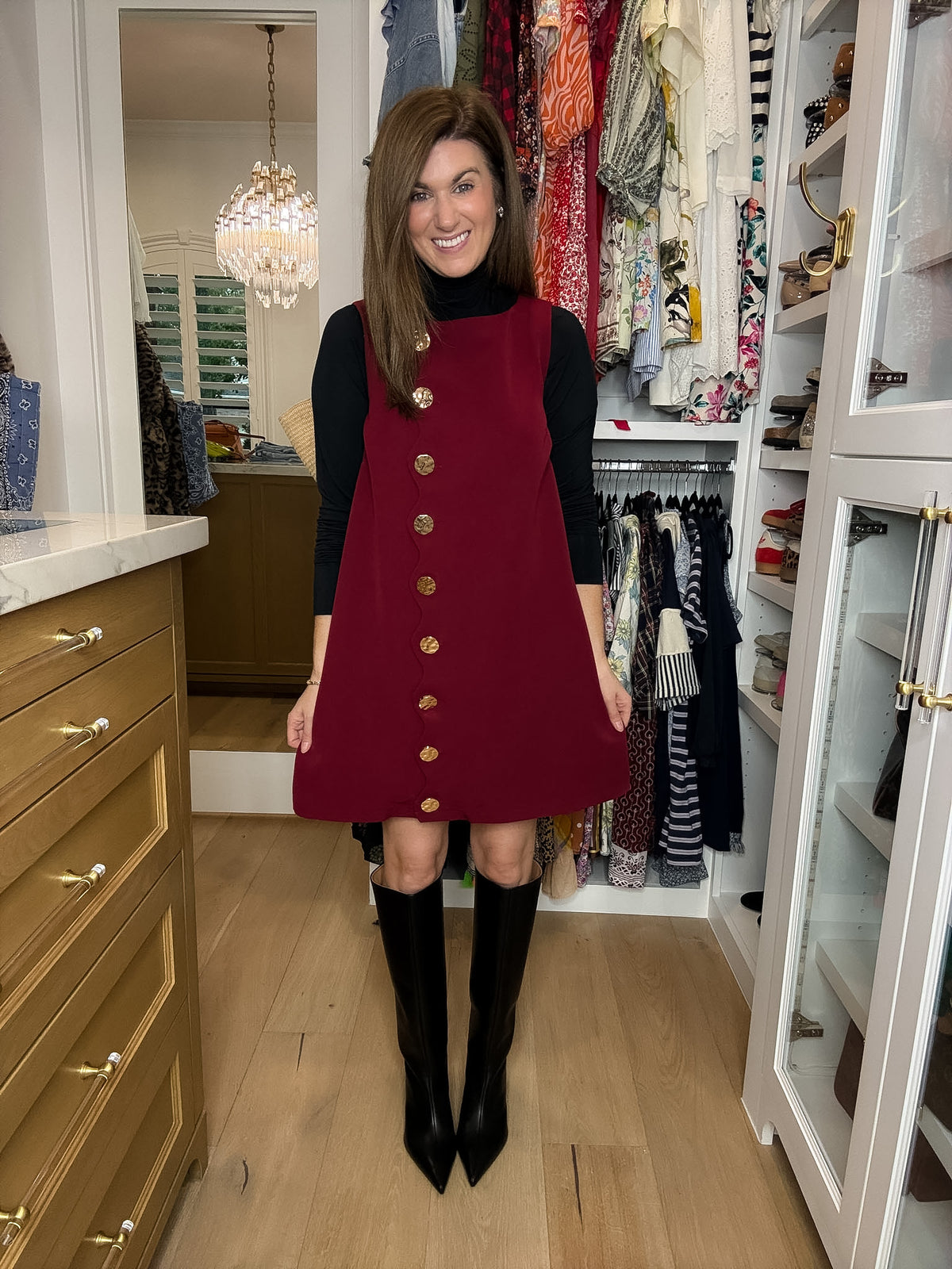Best Dressed List Dress in Burgundy