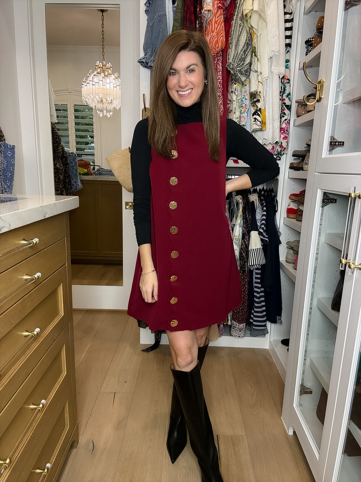 Best Dressed List Dress in Burgundy