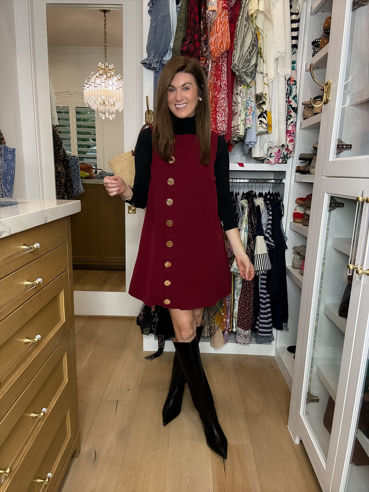 Best Dressed List Dress in Burgundy