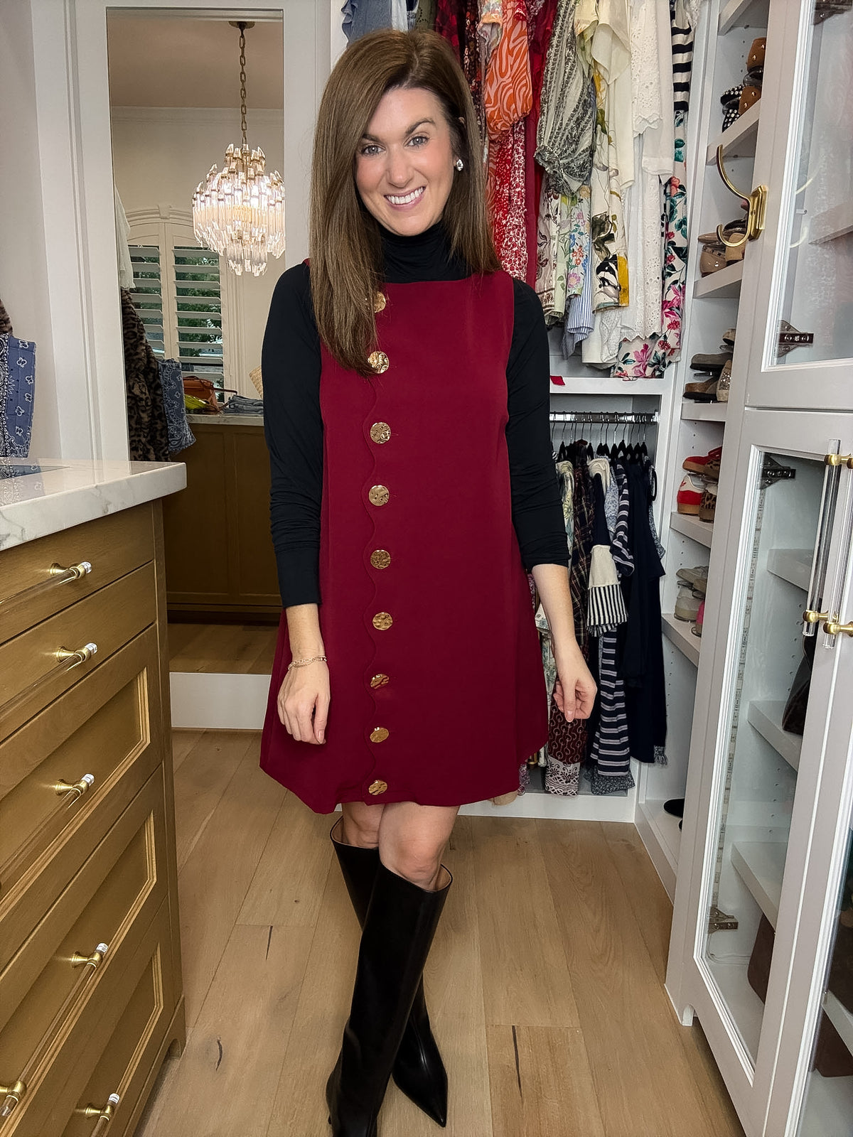 Best Dressed List Dress in Burgundy