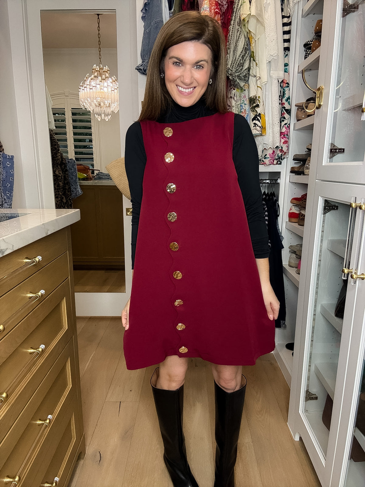 Best Dressed List Dress in Burgundy