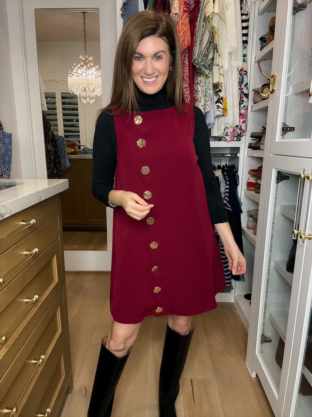 Best Dressed List Dress in Burgundy