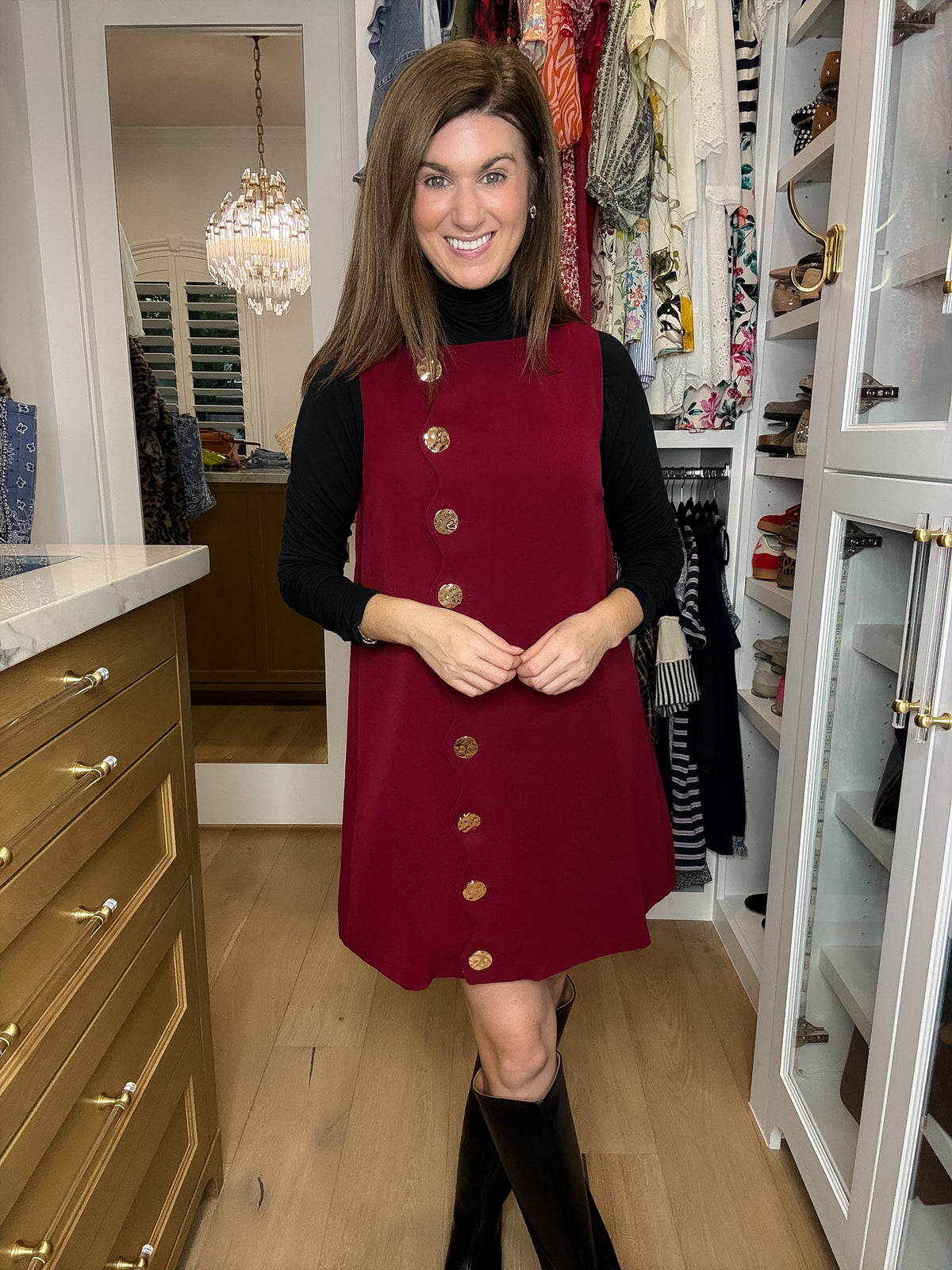 Best Dressed List Dress in Burgundy