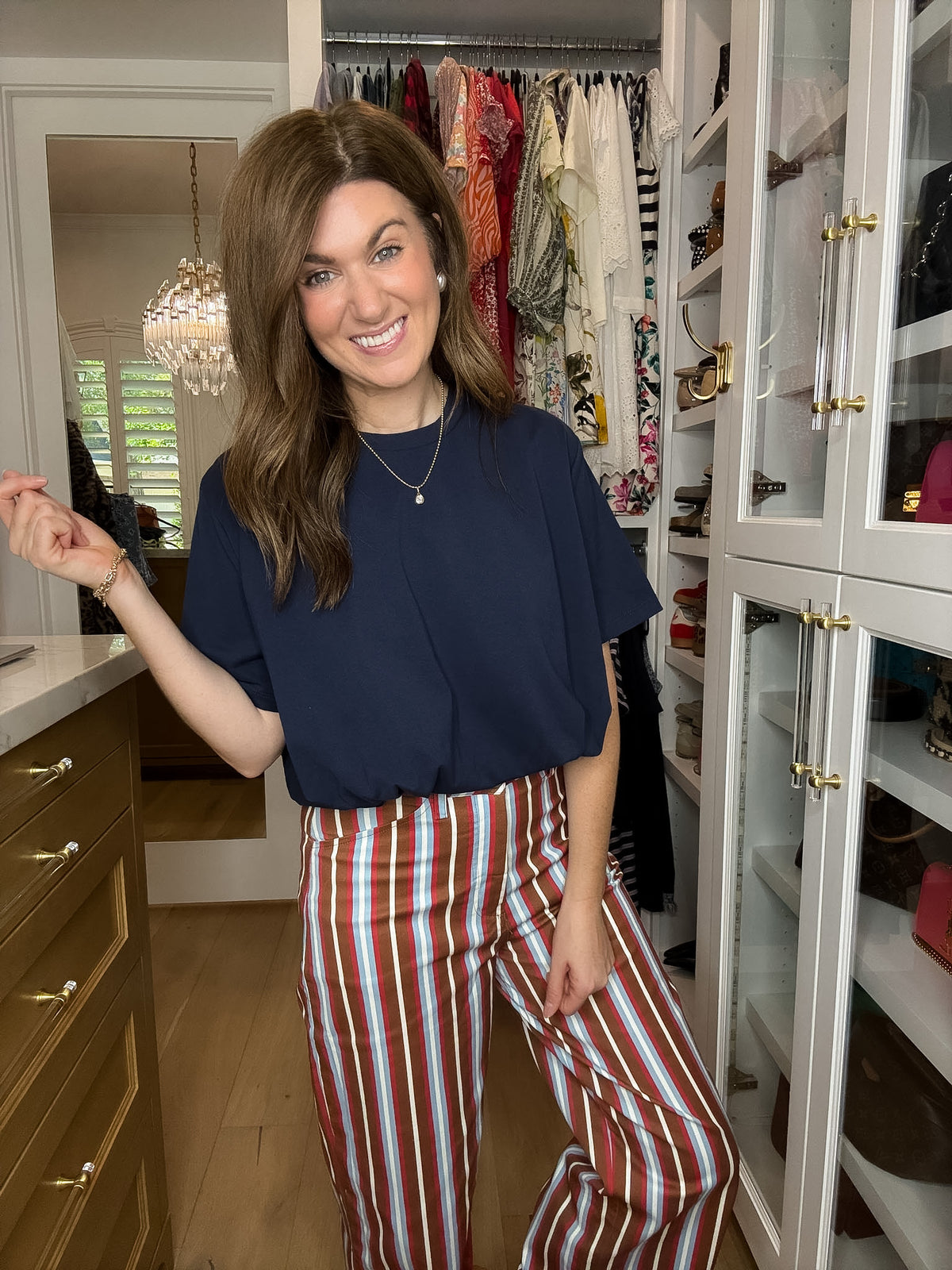 Easy Upgrade Bubble Hem Top in Navy