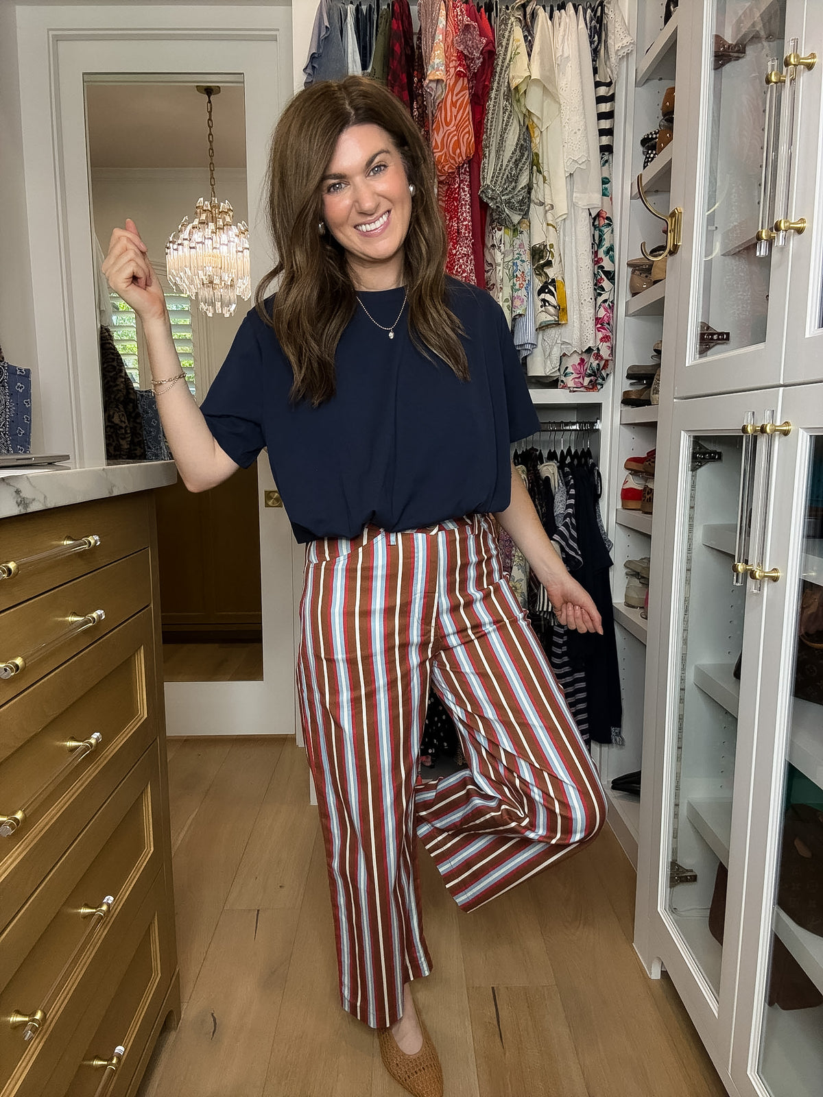 Easy Upgrade Bubble Hem Top in Navy