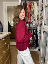 The Fine Line Sweater in Burgundy