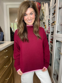 The Fine Line Sweater in Burgundy