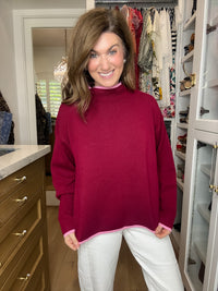 The Fine Line Sweater in Burgundy
