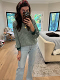 Cozy Lineup Sweater in Green