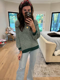 Cozy Lineup Sweater in Green