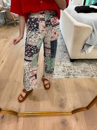 Coastal Quilt Wide Leg Cropped Jeans