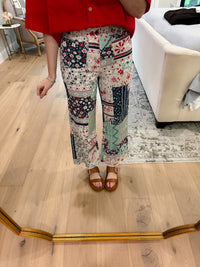 Coastal Quilt Wide Leg Cropped Jeans