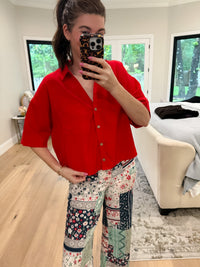 Catch the Sun Button Down in Red