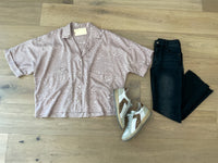 *BELLES & DOORBUSTER* Star Student Button Down in Latte *Final Sale*