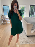On the Run Dress in Hunter Green