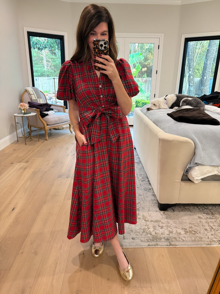 Maeve Plaid Midi Dress