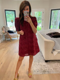 Fresh Take Floral Lace Dress in Burgundy