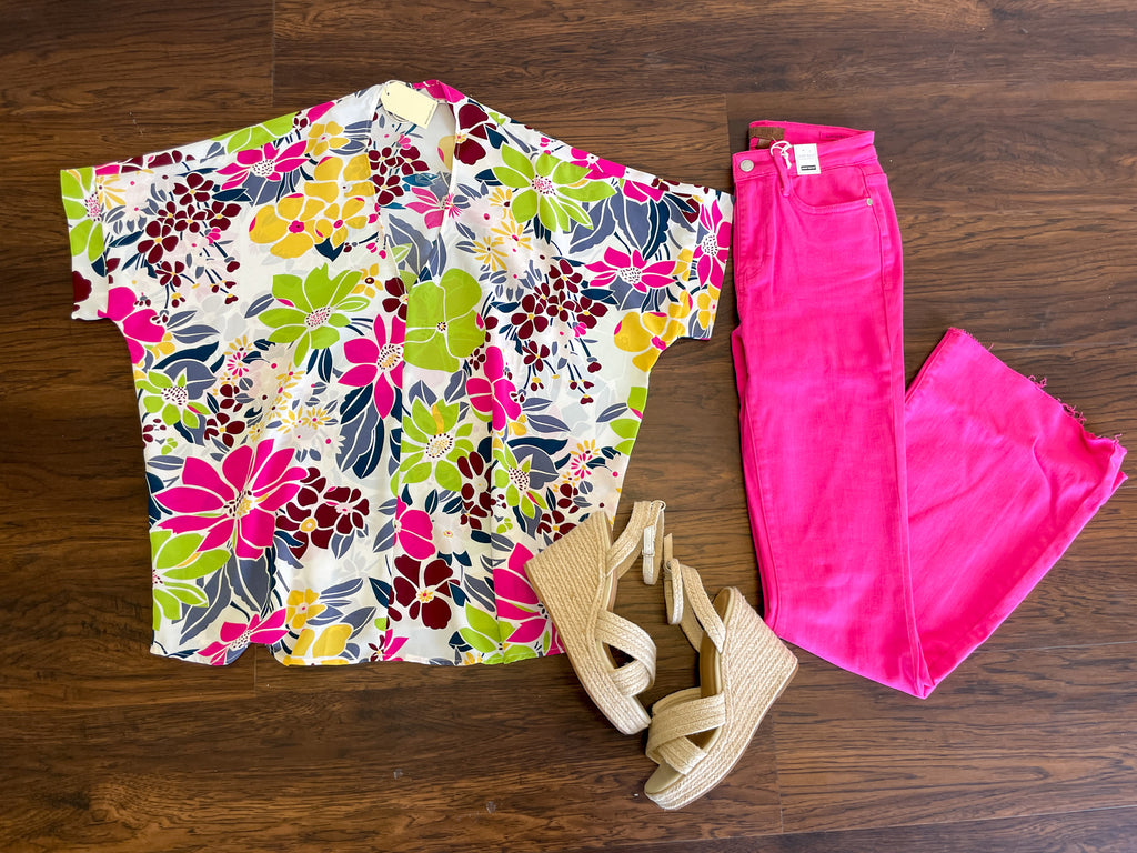 *BELLES & DOORBUSTER* Season of Blooms Top in White