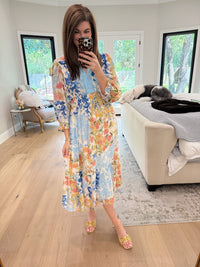 Painted Garden Midi Dress
