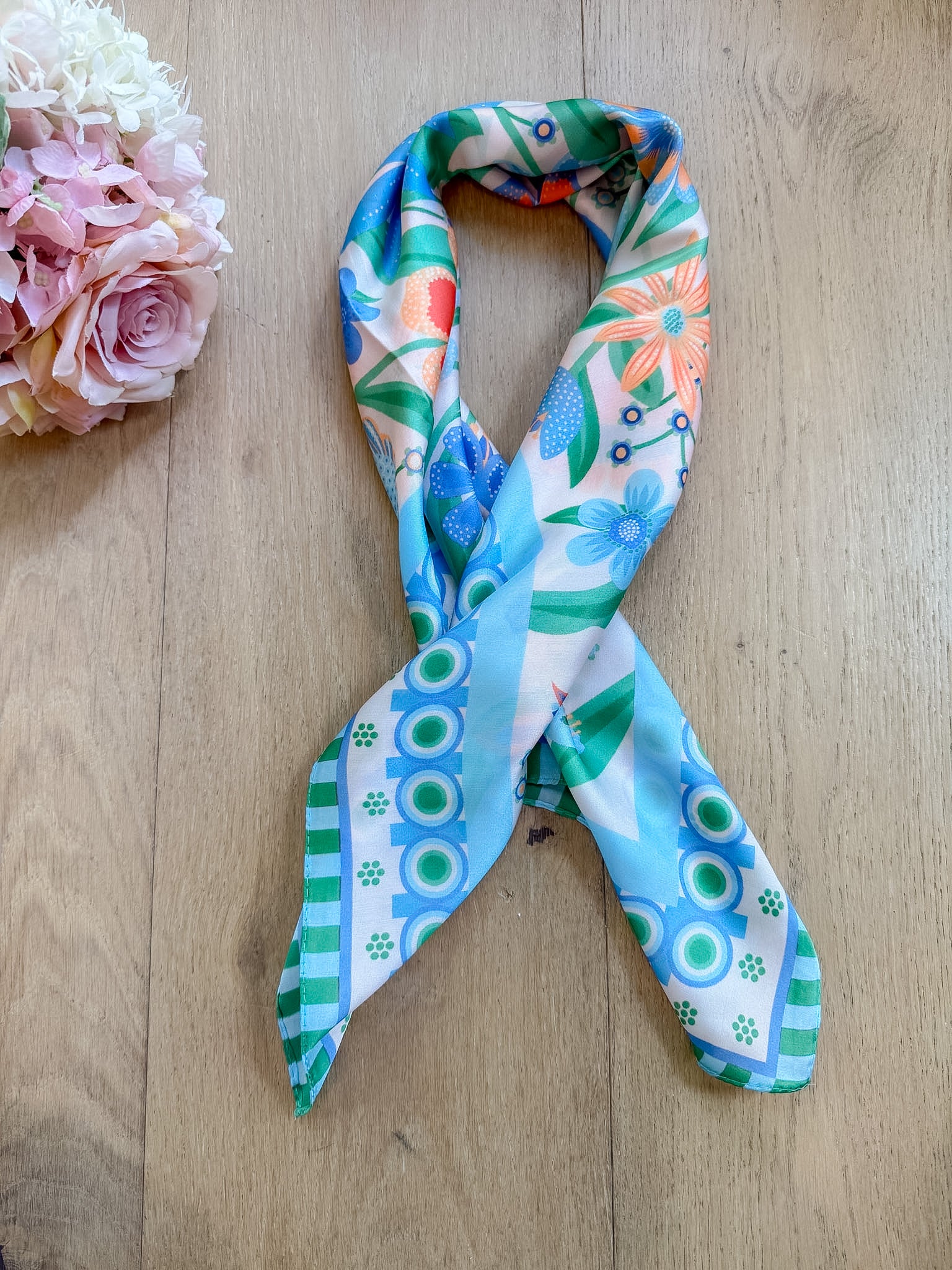 Flower Market Bandana in Blue *Final Sale*