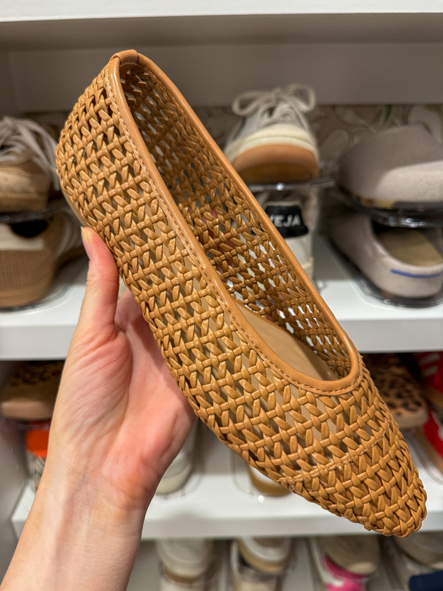 Keepsake Woven Ballet Flats in Tan
