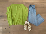 Stay Elevated Solid Knit Top in Honeydew