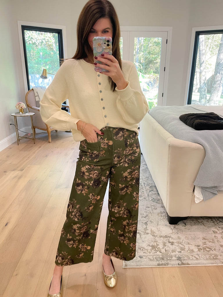 Wildflower Way Jeans in Olive