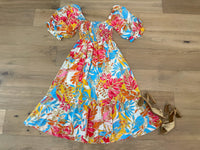 Bubbly in Bora Bora Smocked Midi Dress