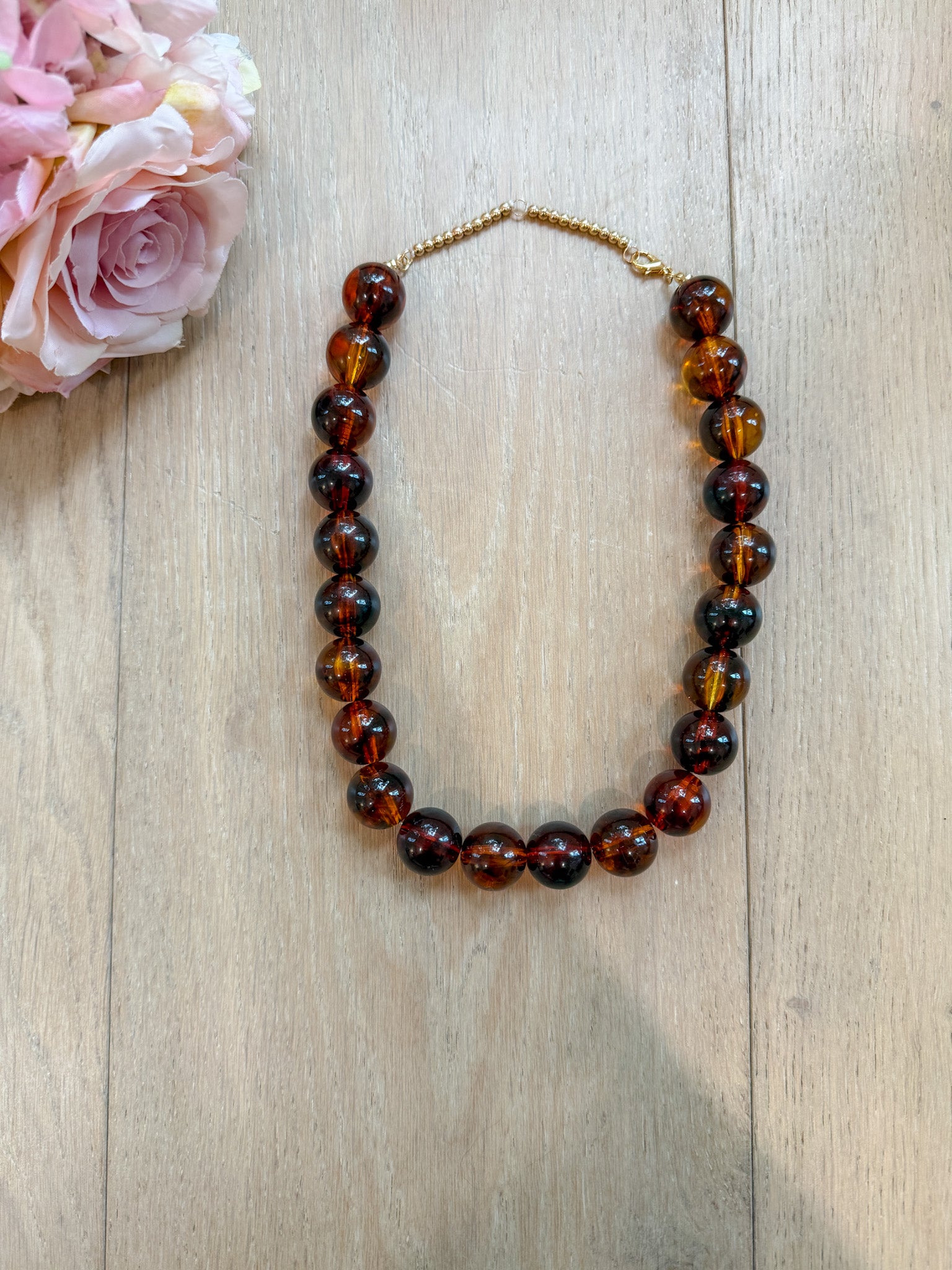 Carter Beaded Necklace in Tortoise *Final Sale*