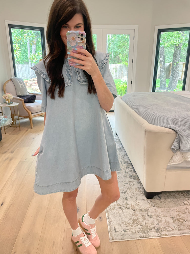 Frill Seeker Denim Dress