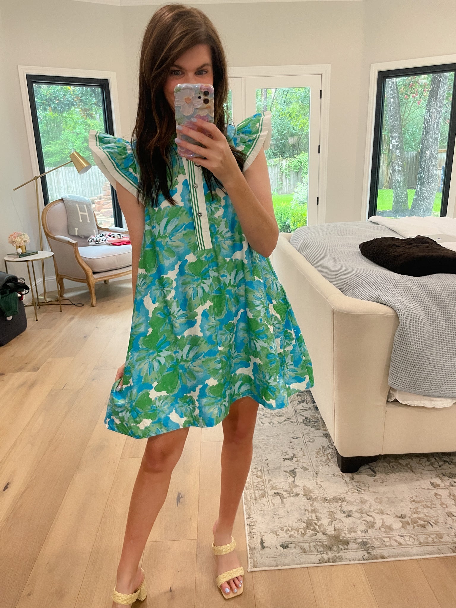 Aqua Blooms Dress