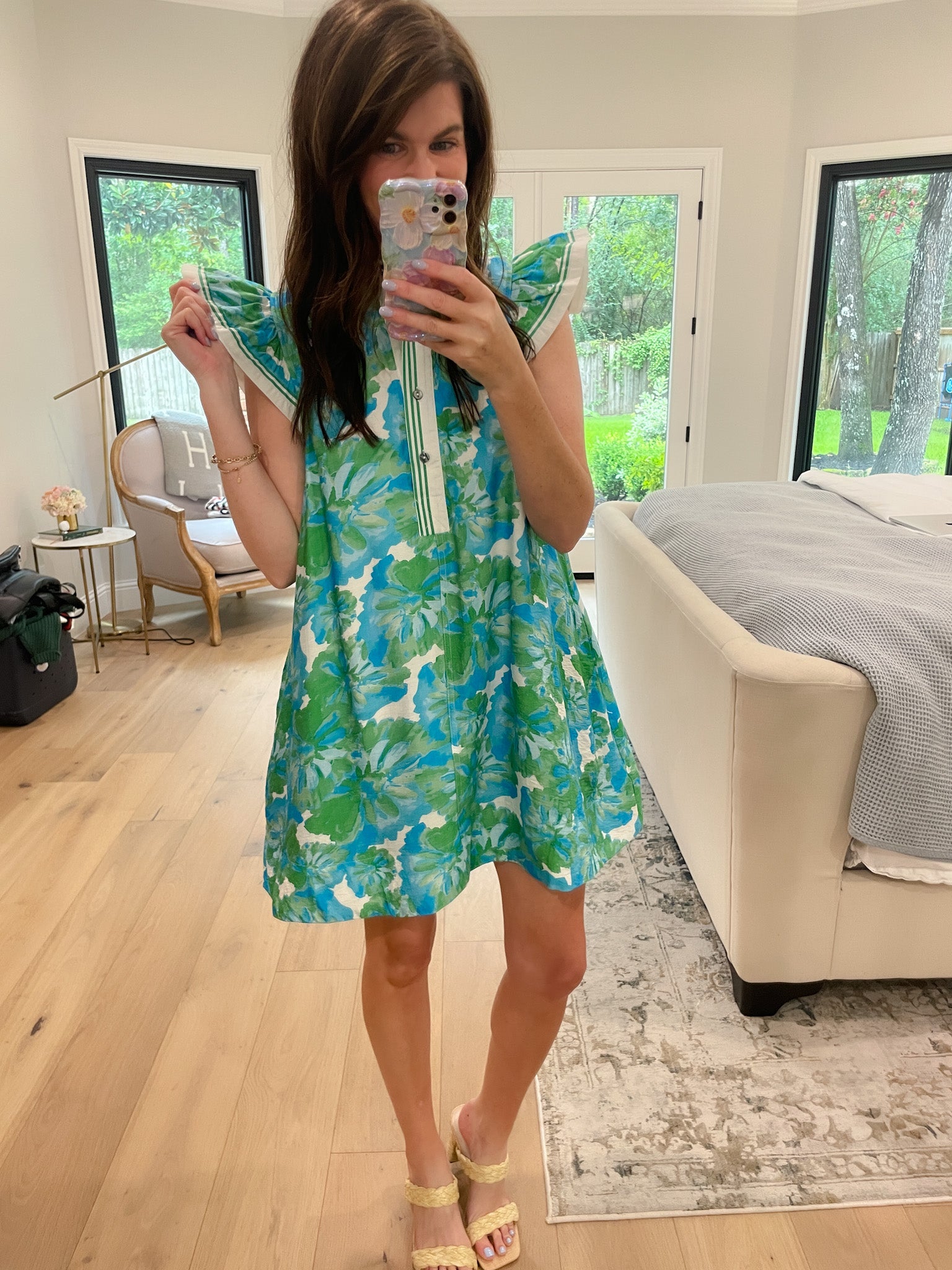 Aqua Blooms Dress