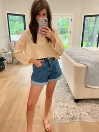 Drift Away Crochet Top in Natural