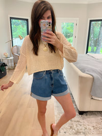 Drift Away Crochet Top in Natural