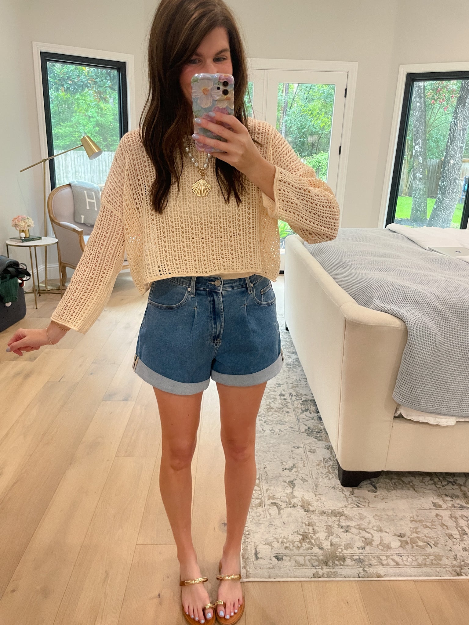 Drift Away Crochet Top in Natural