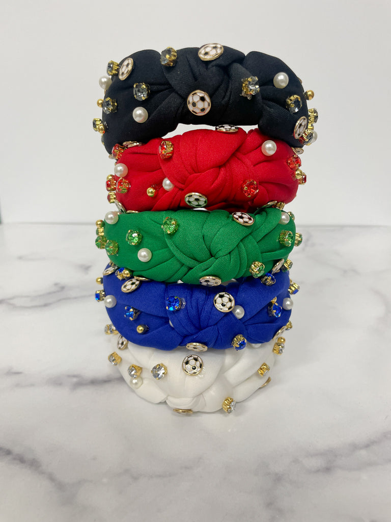 Embellished Soccer Headbands in Multiple Colors